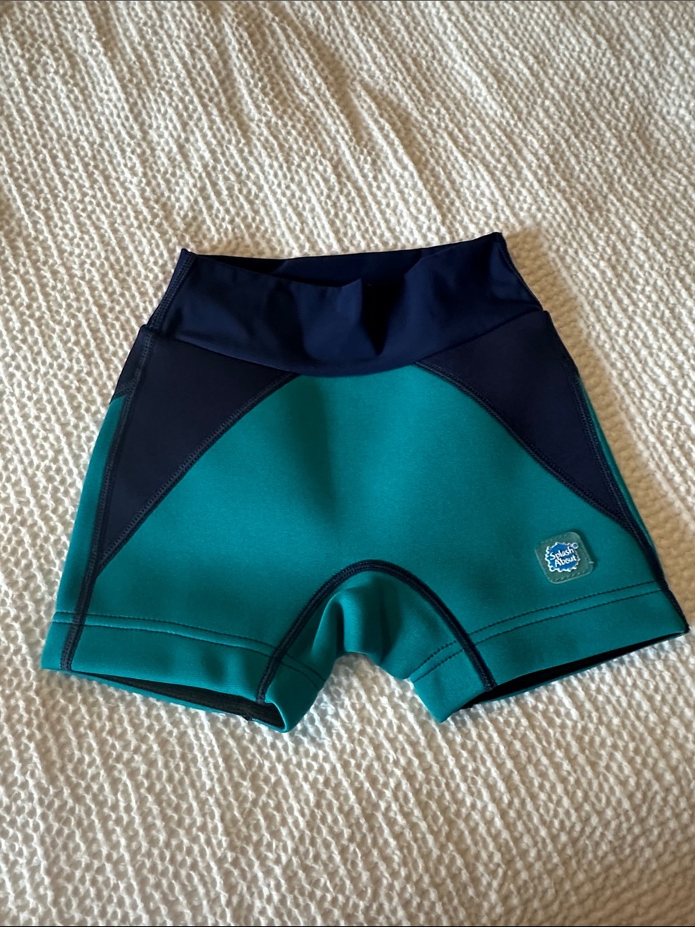 NWOT Splash About Teal and Navy Kids Swim Trunks